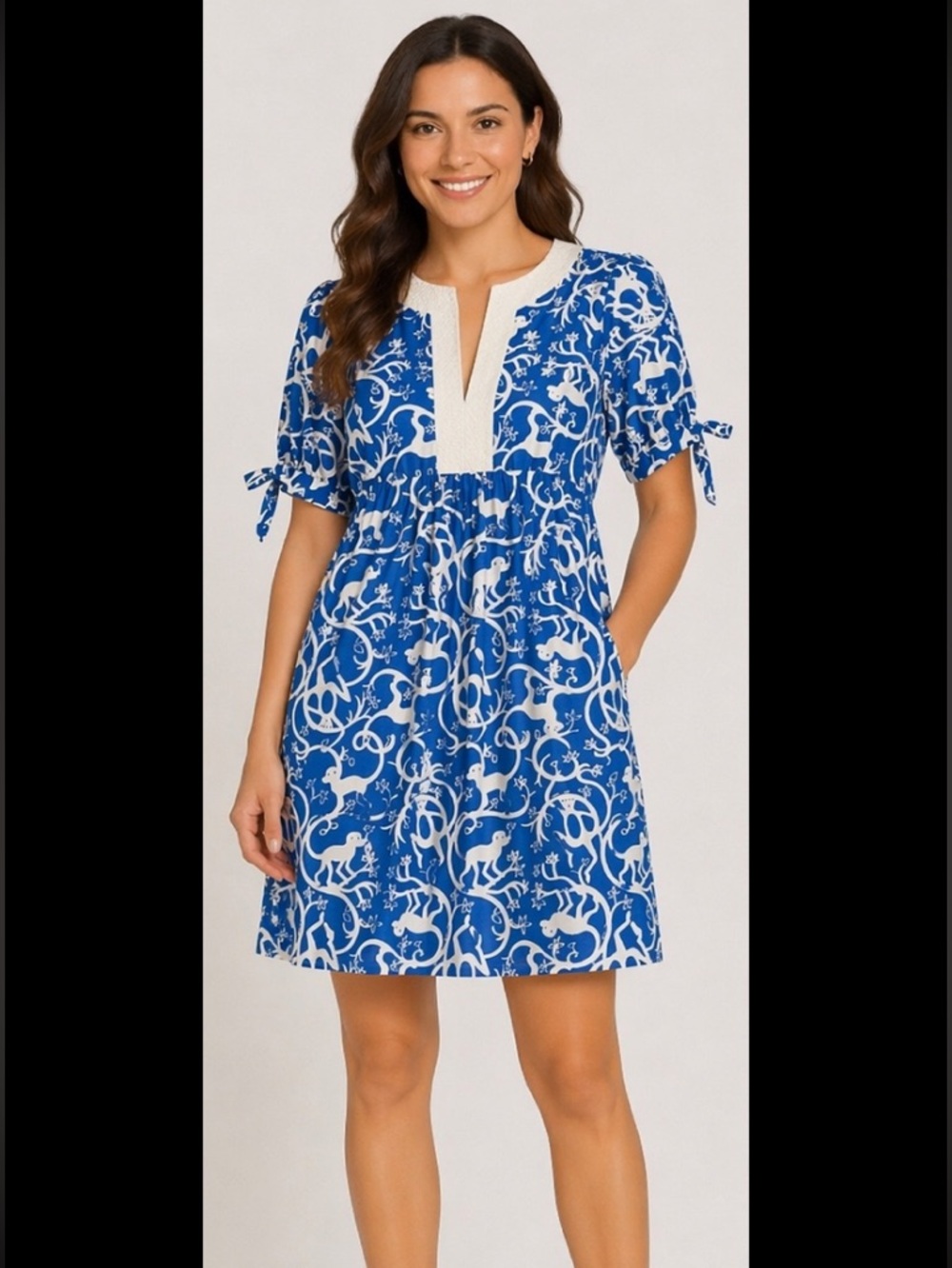 Lilly Pulitzer Shake It Up Blue Monkey Print Dress Size 4 Resort Vacation